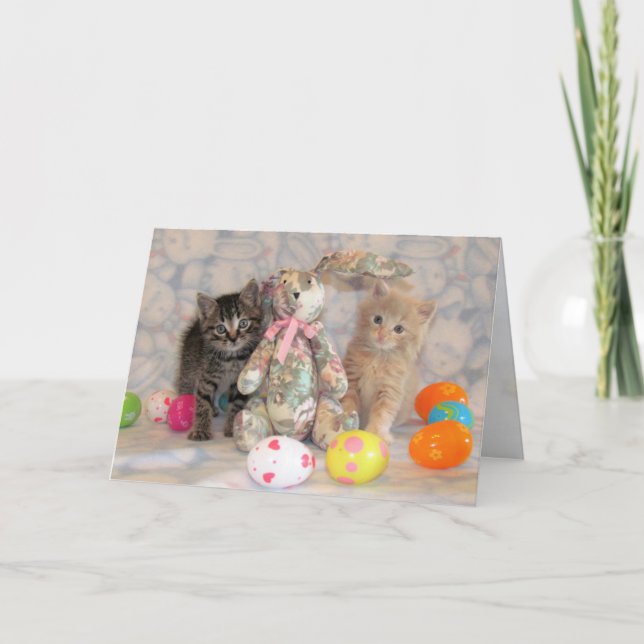 Patton & Buffington's Easter Bunny - Cat / Kitten Holiday Card (Front)