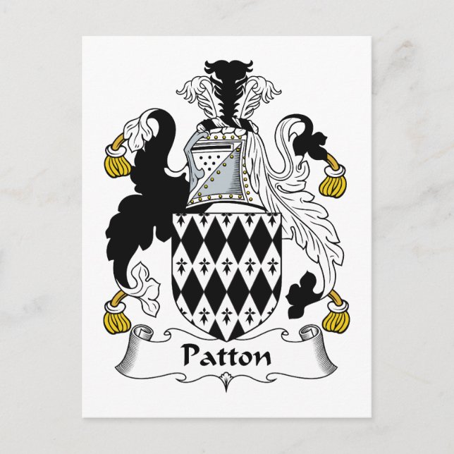 Patton Family Crest Postcard (Front)