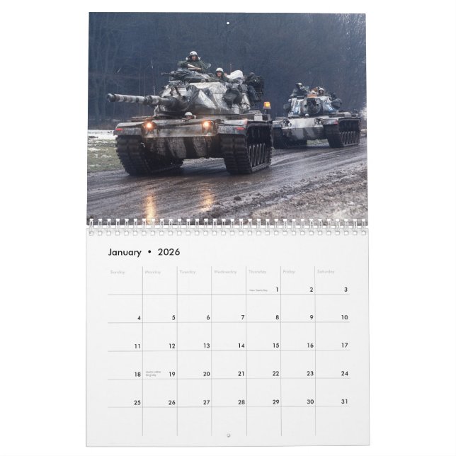 Patton Tank Calendar (Jan 2026)