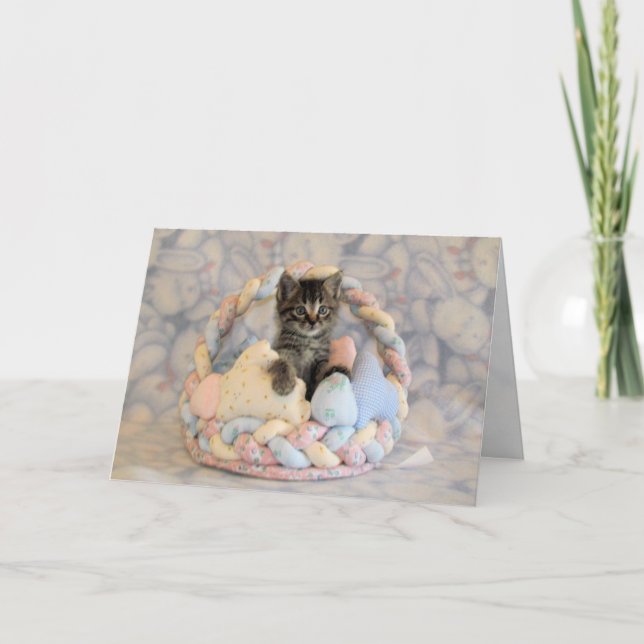 Patton's Easter Basket Card - Cat / Kitten (Front)