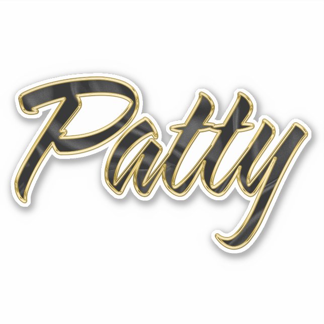 Patty black gold lettering Sticker (Front)