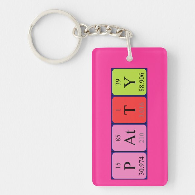 Patty periodic table name keyring (Front)