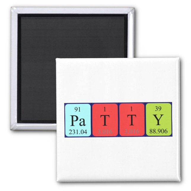 Patty periodic table name magnet (Front)