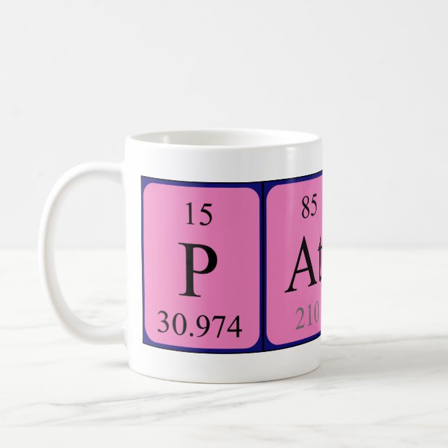 Patty periodic table name mug (Left)