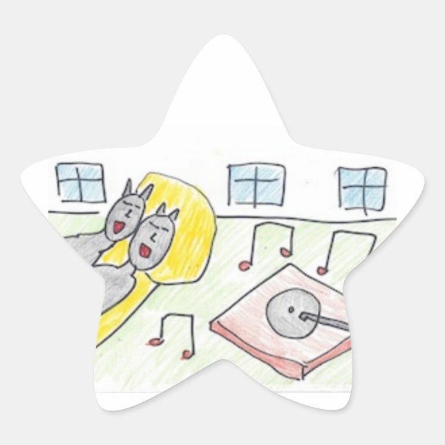 Patty The Black Cat Bedtime Stories Star Sticker (Front)