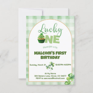 Patty's Lucky One Cupcake First Birthday Invitation