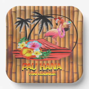 PAU  HANA TIKI LOUNGE PAPER PLATE