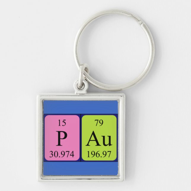 Pau periodic table name keyring (Front)