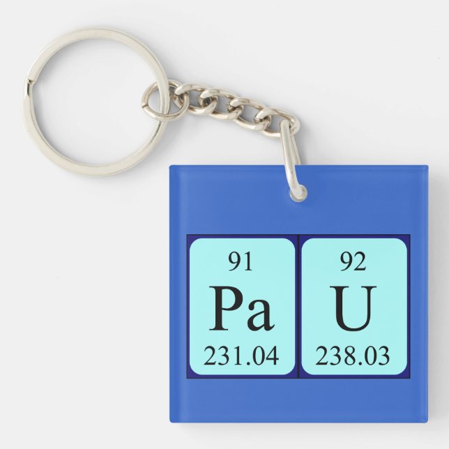 Pau periodic table name keyring (Front)
