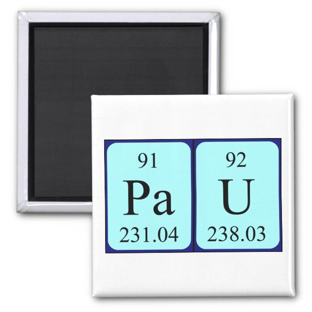 Pau periodic table name magnet (Front)