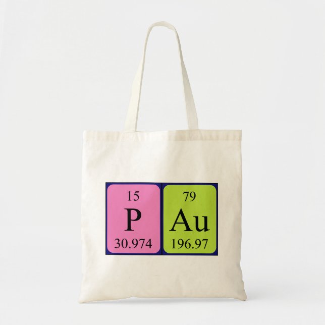 Pau periodic table name tote bag (Front)