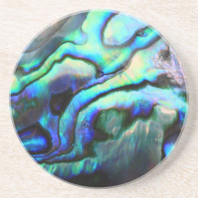 Paua abalone detail coaster (Front)