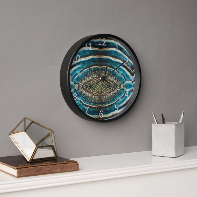 PAUA SHELL Art layers glittery and detailed Clock (Office)
