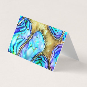 Paua Shell Liquid Alcohol Ink Business Card