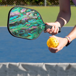 Paua Shell Look Pickleball Paddles with Monogram