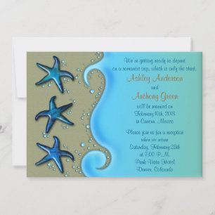 Paua Shell Starfish Post Wedding Reception Only Invitation