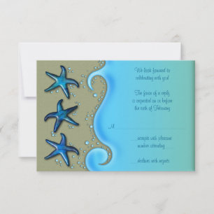 Paua Shell Starfish Wedding Reply RSVP Card
