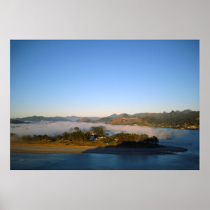 Pauanui Peninsula covered in Fog Poster