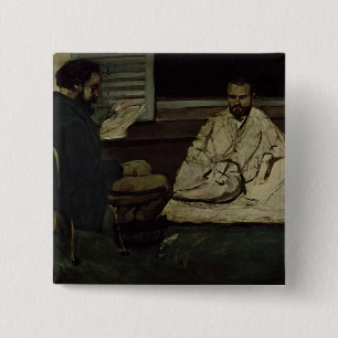 Paul Alexis  Reading a Manuscript 15 Cm Square Badge