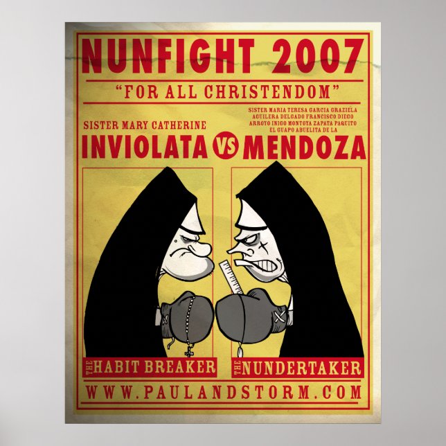 Paul and Storm's Nun FIght Poster (Front)