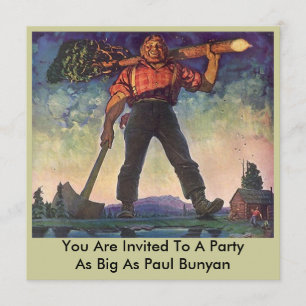 PAUL BUNYAN Giant Logging Woods Party Invitation