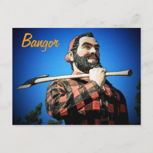 Paul Bunyan in Bangor Postcard
