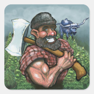Paul Bunyan Square Sticker