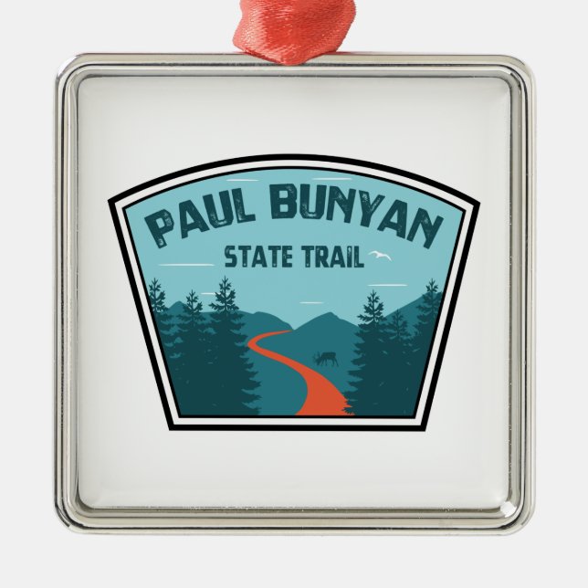 Paul Bunyan State Trail Metal Tree Decoration (Front)