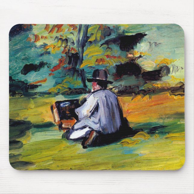 Paul Cezanne A Painter at Work impressionist art Mouse Mat (Front)