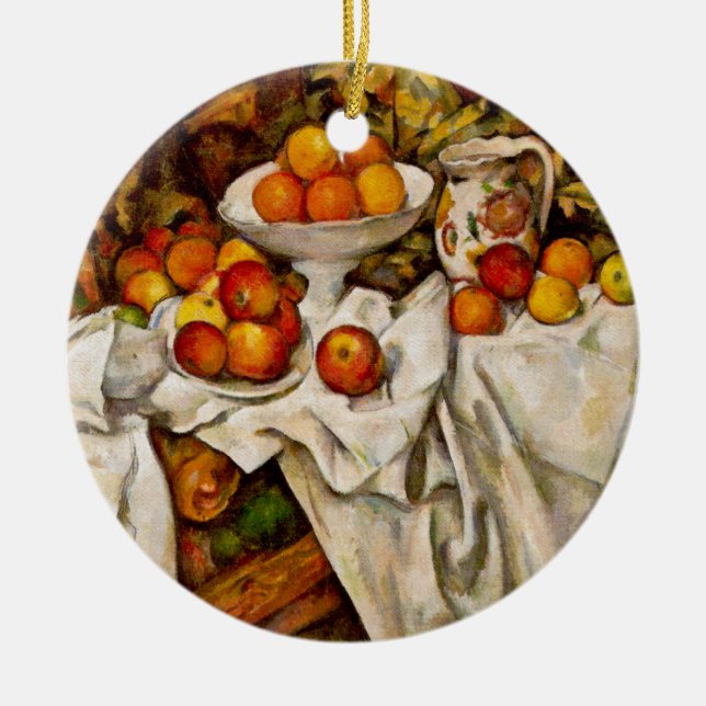 Paul Cézanne - Apples and Oranges Ceramic Tree Decoration (Front)