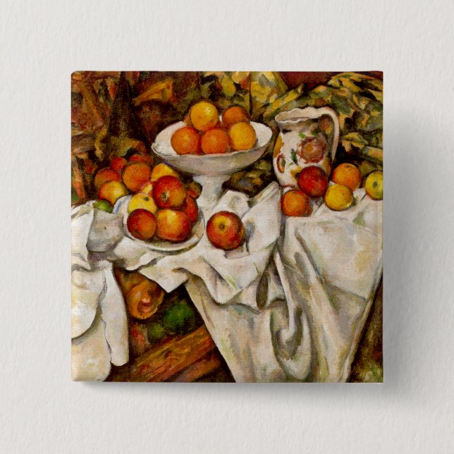 Paul Cezanne Apples Oranges Impressionism 15 Cm Square Badge (Front)