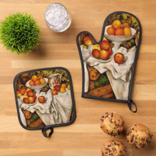 Paul Cezanne Apples Oranges Impressionism Oven Mitt & Pot Holder Set