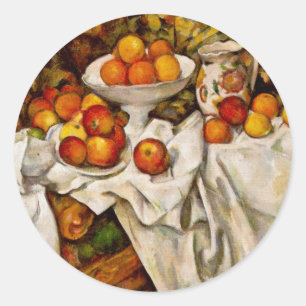 Paul Cezanne Apples Oranges Print Impressionism Classic Round Sticker
