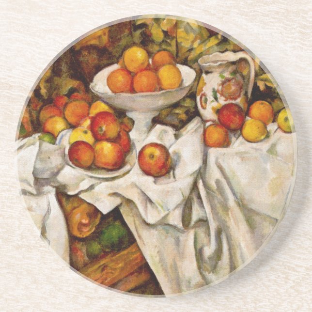 Paul Cezanne Apples Oranges Print Impressionism Coaster (Front)