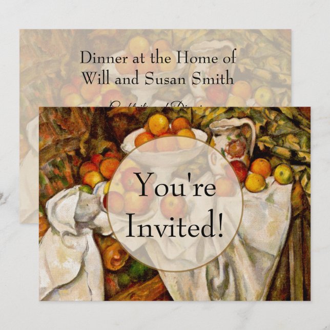 Paul Cezanne Apples Oranges Print Impressionism Invitation (Front/Back)