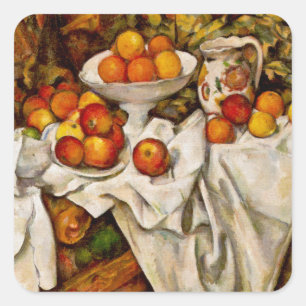 Paul Cezanne Apples Oranges Print Impressionism Square Sticker