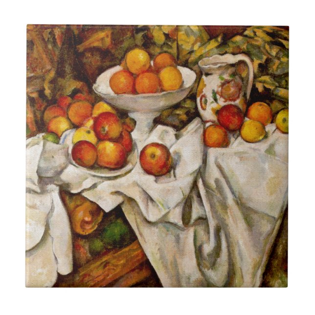 Paul Cezanne Apples Oranges Print Impressionism Tile (Front)