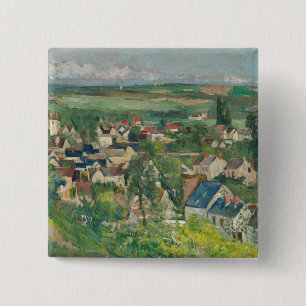 Paul Cezanne - Auvers, Panoramic View 15 Cm Square Badge