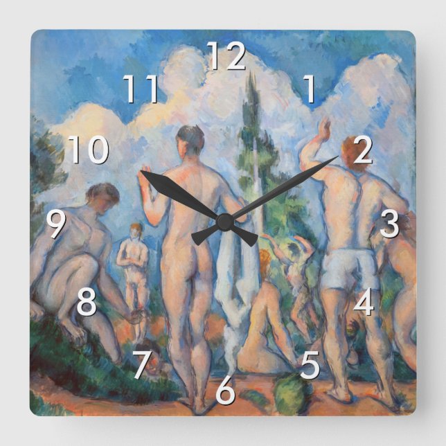 Paul Cezanne - Bathers Square Wall Clock (Front)