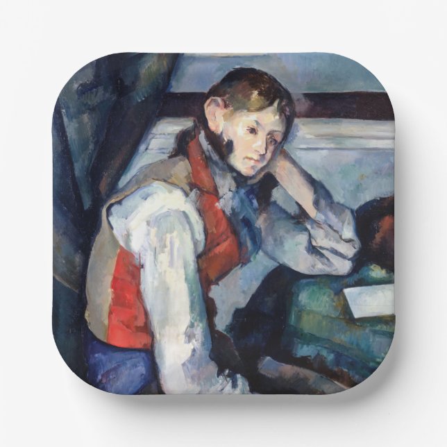Paul Cezanne - Boy in the Red Vest Paper Plate (Front)