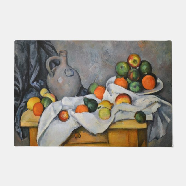 Paul Cezanne - Curtain, Jug and Fruit Bowl Doormat (Front)