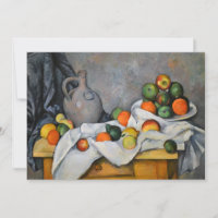 Paul Cezanne - Curtain, Jug and Fruit Bowl