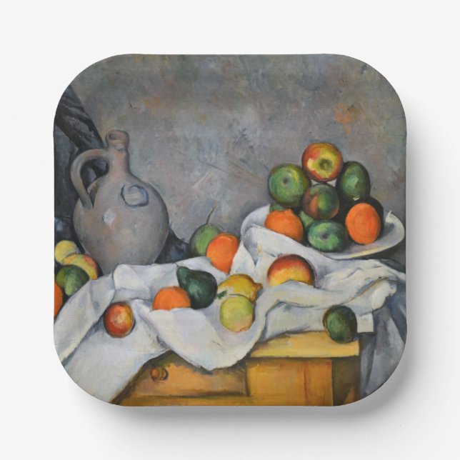 Paul Cezanne - Curtain, Jug and Fruit Bowl Paper Plate (Front)