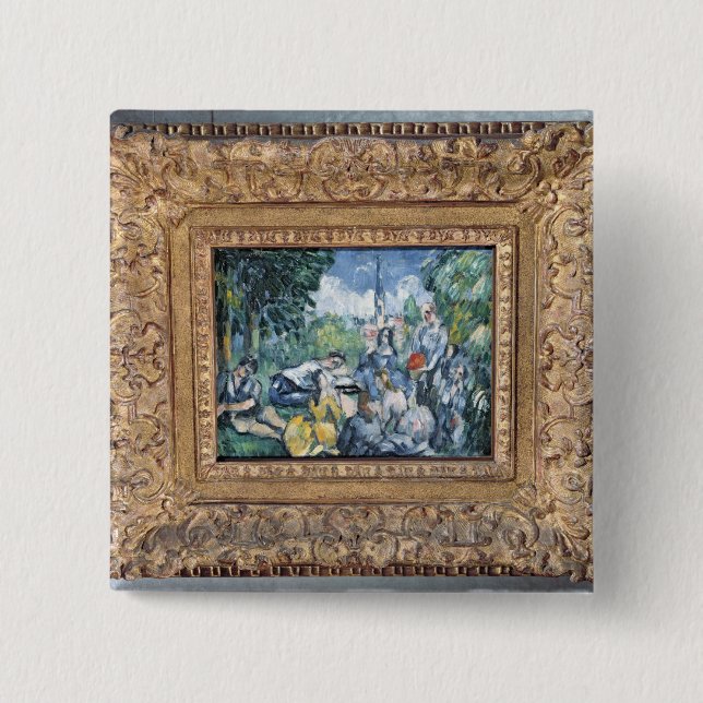 Paul Cezanne | Dejeuner sur l'herbe, 1876-77 15 Cm Square Badge (Front)