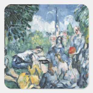 Paul Cezanne   Dejeuner sur l'herbe, 1876-77 Square Sticker