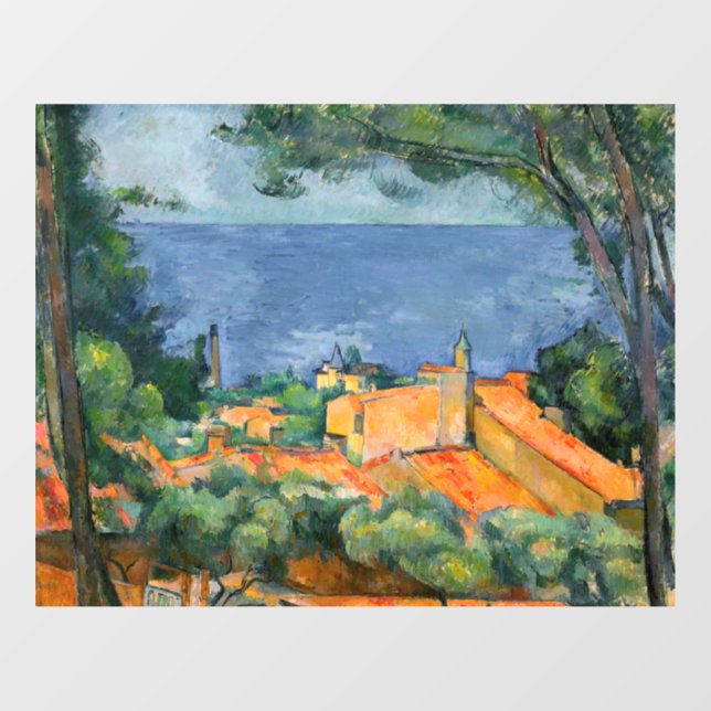 Paul Cezanne - Estaque with Red Roofs Window Cling (Sheet)