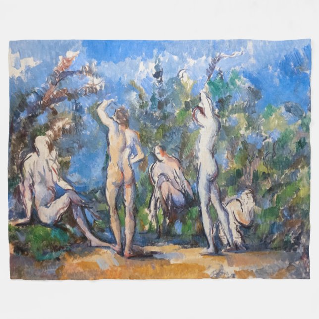 Paul Cezanne - Five Bathers Fleece Blanket (Front (Horizontal))