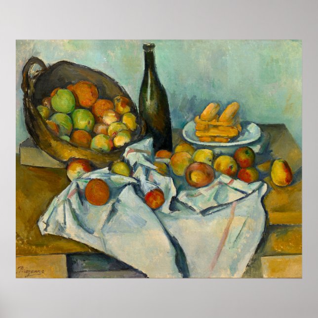 Paul Cezanne French Still Life Basket of Apples Poster (Front)