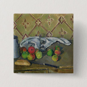 Paul Cezanne Fruit, Serviette and Milk Jug, c.18 15 Cm Square Badge