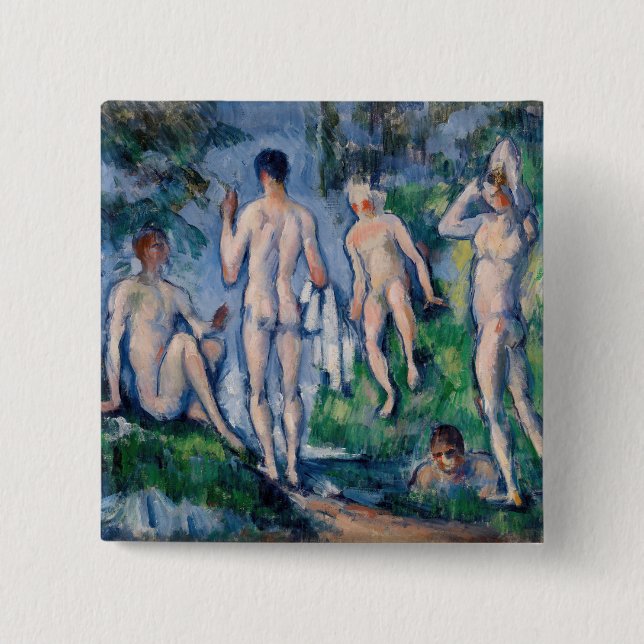 Paul Cezanne - Group of Bathers 15 Cm Square Badge (Front)